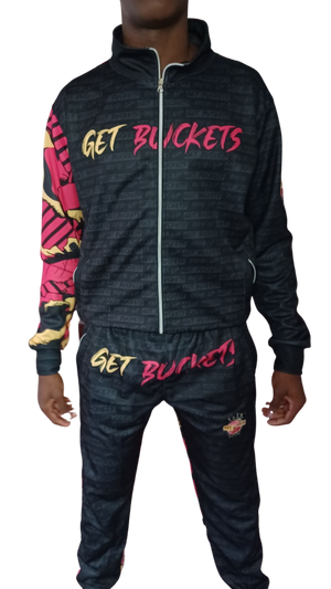 Open image in slideshow, Get Buckets Rank Up Gold Track Jackets &amp; Joggers
